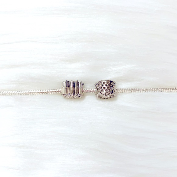 Rhinestone Sun And Star Silver Spacer Beads - Picture 2 of 4